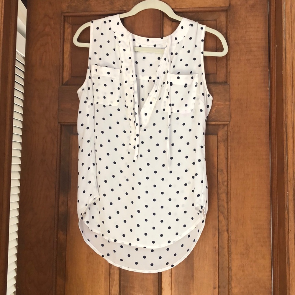 Polka dot sheer tank top.